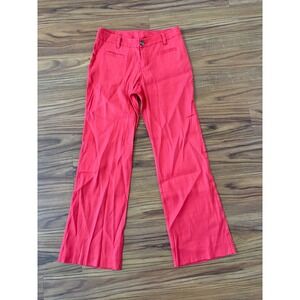 Cabi Linen Blend Wide Leg Valentine Dress Pants Red - Women's Size 4 - euc